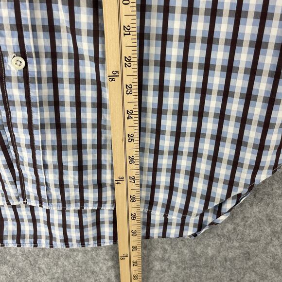 Billy Reid Shirt Mens Medium Plaid Button Up Cotton Italy Made Retro Hipster - Picture 9 of 14